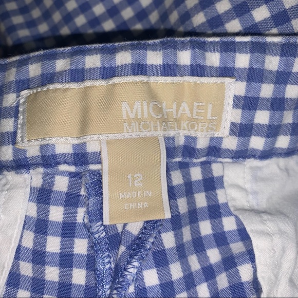 MICHAEL Michael Kors size 12 gingham blue and white cropped pants - Picture 4 of 14